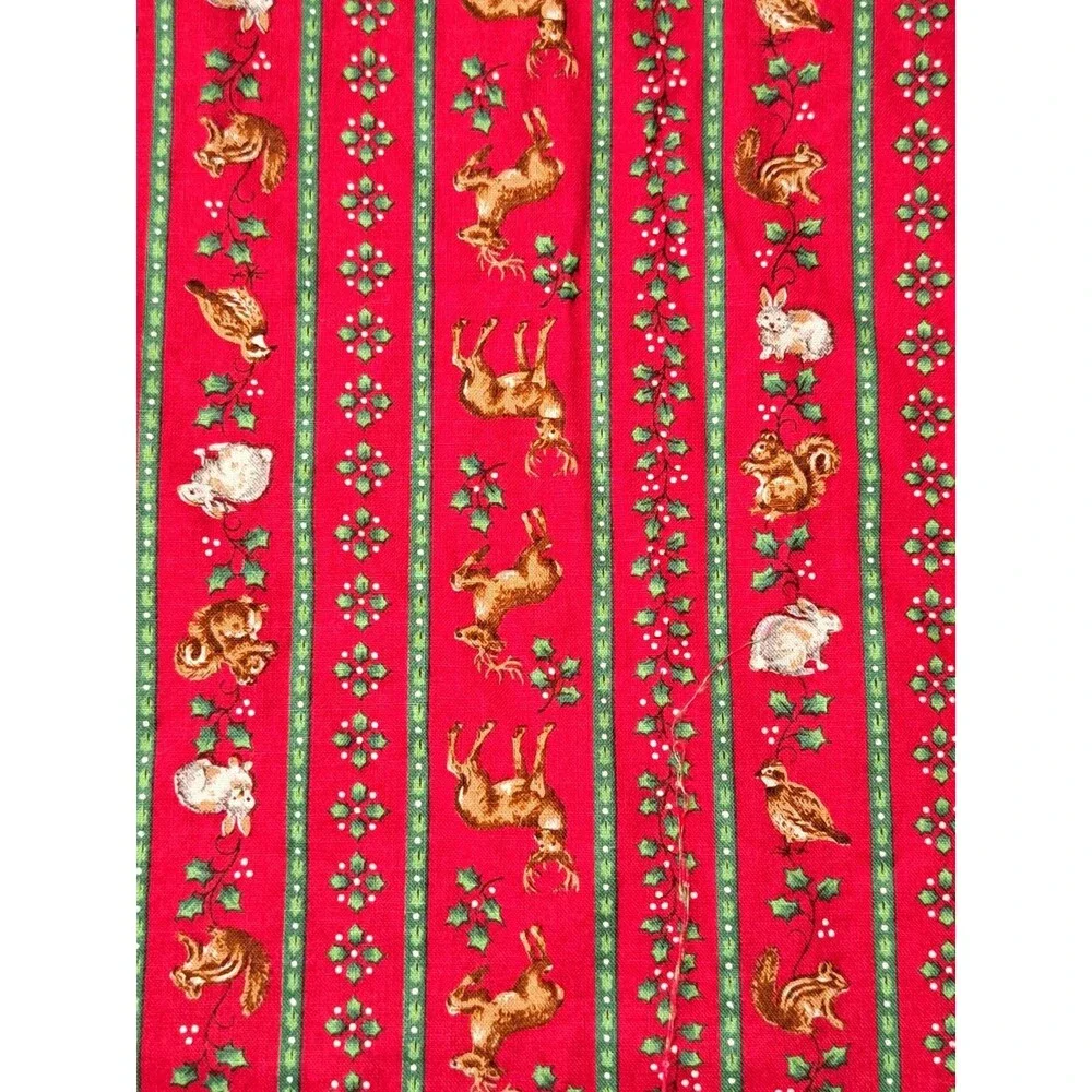 VTG VIP Cranston Print Works Cotton Christmas Fabric 4 Different Pieces FLAWS